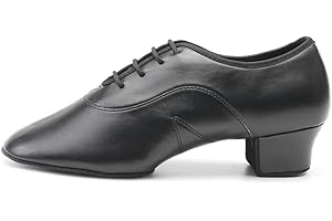 JUODVMP Boy/Men Standard Latin Dance Shoes Breathable Leather Ballroom Jazz Modern Tango Latin Dancing Shoes Model WLL518-2