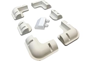 SARONIC 7pc Solar Panel Mounting Bracket White Rectangle Set-Free Corner Bracket Mount for RV, Boats, Caravans, Marine, Motorhomes