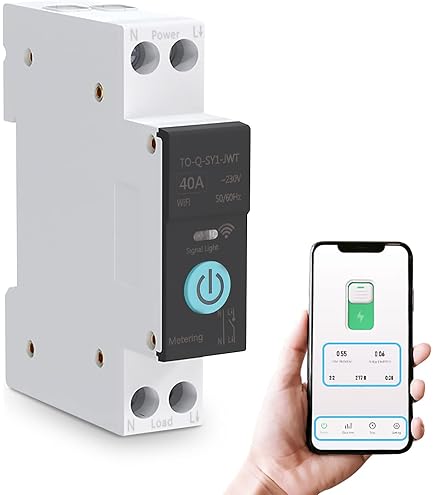 WiFi Enabled Smart Circuit Breaker With Metering Control Switch Overcurrent Protection & Wireless Connectivity Black Color - View #4