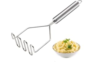 KOSTATECH KSTEU Presse Purée, presse-purée manuel en acier inoxydable ,ustensile de cuisine Broyeur de Fruits et Légumes, Idéal pour la purée de pommes de terre, le guacamole ,légumes, pommes de terre, beurre