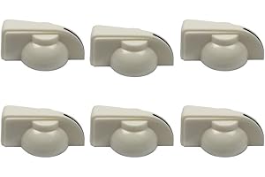IKN 6PCS Manopole a testa di pollo 18 denti Foro scanalato Amplificatore per chitarra Effetti a pedale Stomp-box Manopole Foro scanalato a forma di grande cresta di gallo, Bianco