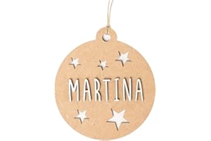 WONDEE Bolas Navidad Personalizadas, Pack 2 Bolas de Navidad para Personalizar con Nombre en Casa con la Familia (Incluye Kit Letras y Cuerda), Adornos Navideños Personalizados Originales, Ecológico