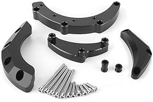 KIMISS Paraurti salva cassa motore moto, protezione paratelaio in lega di alluminio per MT-09 FJ-09 XSR900 (nero)