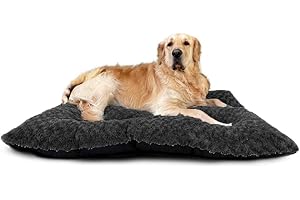Victoria & Carter Large Dog Bed (102 x 70cm) Ultra Soft Pet Bed, Premium Plush Mattress Cushion For Medium Or Large Size Pets, Can Be Used For Dog Crate. Machine Wash & Dryer Friendly. (Black)