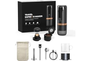 BENFUCHEN Macchina per caffè espresso elettrica portatile 9 Bar di pressione compatibile con le cialde NS e il caffè macinato perfetta per i viaggi (10)