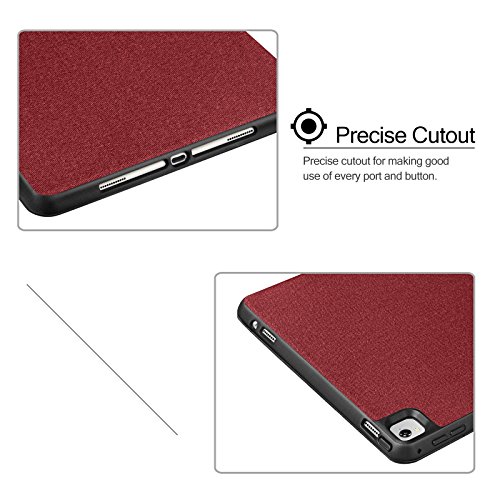 iVAPO iPad Pro 9.7 Hülle Pencil Halter Premium PU Leder Folio Case mit Auto-Schlafen/ Wecken und Stander Funktion Schutzhülle für iPad Pro 9.7 inch Smart Hülle (Rot) - 6