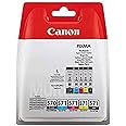 Canon PGI-570 BK CLI-571 BK C M Y PGBK Pack of 5 cartridges (Black Cyan Magenta Yellow Office Black Colour) Genuine Canon (Plastic Pack)
