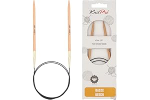 KNITPRO Knit Pro Basix Beech Fixed Circular Needles Agujas de Tejer, Madera de Haya, Natural, 4,50 mm