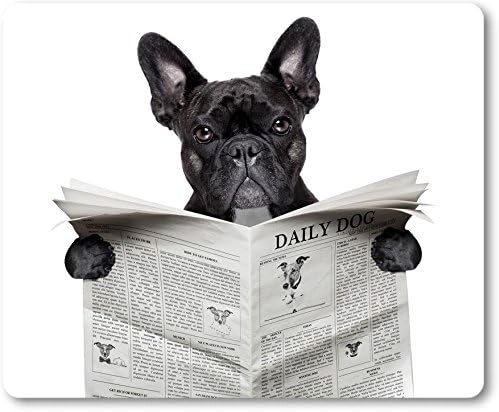 Mauspad/Mouse Pad – French Bulldog Black liest die tageszeitung| 09