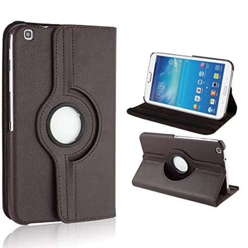 Samsung Galaxy Tab 3 8.0 Case – Braun PU Leder Schutz Hülle 360° drehbar Case für Samsung Galaxy Tab 3 8.0 Zoll SM-T310 Lederhülle Tasche Flip Cover Etui Grün Schutzhülle mit Schwenkbar flexiblem Ständer + Displayschutzfolien und Stylus - 2