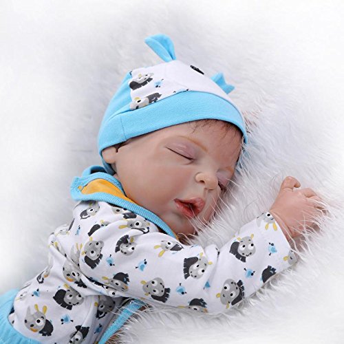 2016 New Sleeping Hair Rooted Realistic Reborn Baby Dolls Soft Full Vinyl 22