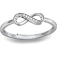THE MARKETVILLA Pure 925 Sterling Silver Rings for Women, Infinity Style Ladies Anguthi - Ring for Girlfriend, Infinity Ring for Women Silver Rings for Girls - Adjustable Size