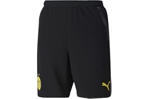 Puma BVB Borussia Dortmund Hose kurz Herren aus Baumwolle mit verschließbaren Taschen