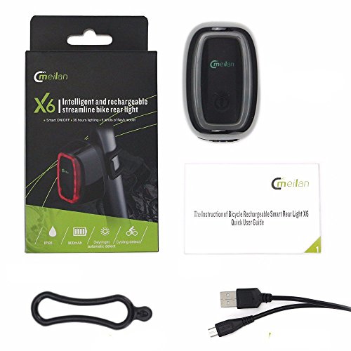16 LED 50 Lumen Intelligent Fahrrad Rücklicht Fahrradlampe Fahrradbeleuchtung, X6 USB aufladbar Rücklicht für Fahrradfahren Radfahren, wasserdicht Rückleuchten, Fahrrad Sicherheitslicht Reflectors mit Lichtsensor und Bewegungssensor für Sicherheit und Warnung - 7