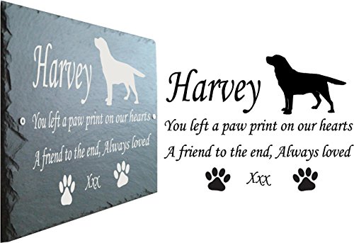 Beautiful-Natural-Slate-Pet-Labrador-Memorial-25cm-x-18cm-Traditional-Rustic-Finish