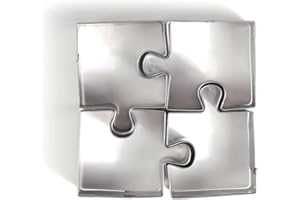 GRAINES CRÉATIVES Graine Créative 4 Mini tagliabiscotti in Acciaio Inox - Puzzle