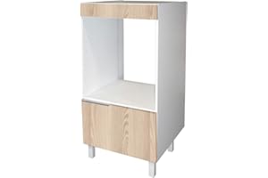 BERLIOZ CREATIONS Conservazione Cucina, Altro, Bianco e Frassino, 60 x 58,6 x 118-119