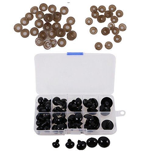 MagiDeal Kunststoff Sicherheit Augen Mit Unterlegscheiben, Für Puppen Diy Machen, Gemischte Farbe – 12-20mm 52 Stück - 9