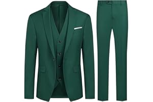 Allthemen Trajes para Hombre 3 Piezas Slim Fit Boda Esmoquin Formal Un botón Cerrar Blazers Chaqueta Chaleco Pantalones