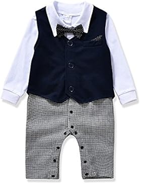 Strampler Baby Junge Gentleman Bodysuit Anzug Outfits Babyanzug Bekleidungssets Kleikind Festliche Anzug mit Schleife...