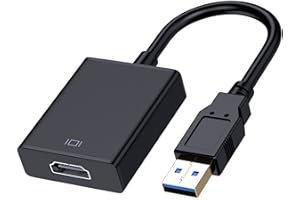 Beigemo USB a HDMI Adaptador, USB 3.0/2.0 a HDMI HD1080P Audio Video Convertidor Cable para PC Laptop Projector HDTV Compatible con Windows XP / 10/8.1/8/7/Mąc0S