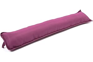 QUEENS LAND HOME Plain Fabric Draught Excluder Decorative Simple Door or Window Draft Guard, Energy Saver. (Plum)