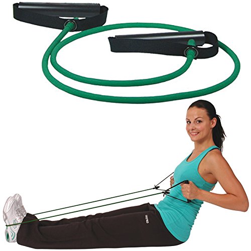 Msd TUBING VERDE (FORTE) + 2 MANIGLIE MORBIDE Tubo Elastico Fitness Pilates