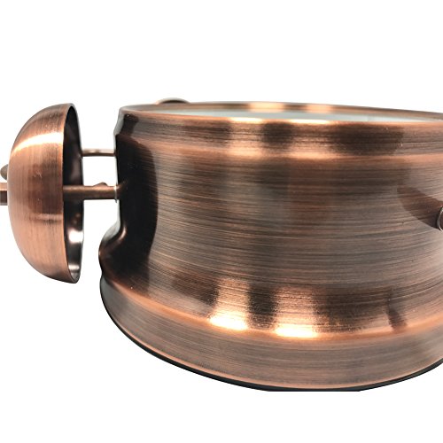 Retro Glockenwecker,Trrebtle Doppelglocken-Wecker mit Nachlicht, geräuschloser Betrieb, Quarzuhrwerk, wecker analog, Retro-Design, lauter Alarm 4 Zoll,Kupfer - 3