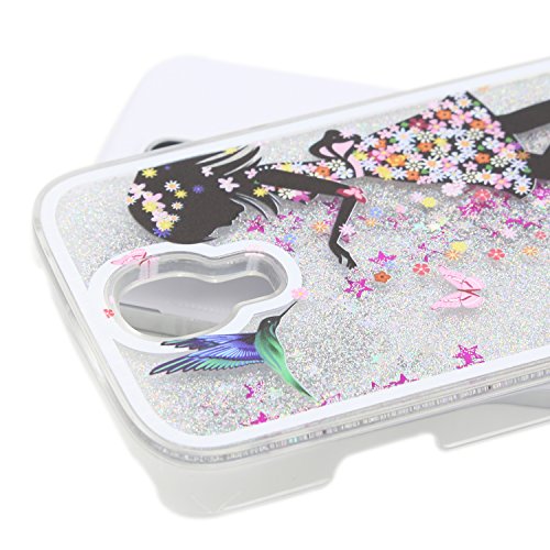 Für Samsung Galaxy S4 Hülle,Für Samsung Galaxy S4 Flüssigkeit Handyhülle,Funyye Luxus Luxuriös [Bunten Muster] Liebe Herzen Star Fließt Treibsand Durchsichtige Handytasche Glänzend Glitzer Diamond Diamant Fließen Flüssig Flüssigkeit Handyhülle Handy Hülle Case Tasche Crystal Case Durchsichtig Schutzhülle Etui Bumper Für Samsung Galaxy S4 + 1 x Frei Displayschutzfolie – Silber Glitter,Rock Mädchen - 4