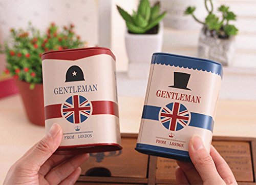 Britische Art Jahrgang Metall Sparschwein Spardose Sparbüchse Münze Box Piggy Bank – Rot - 9