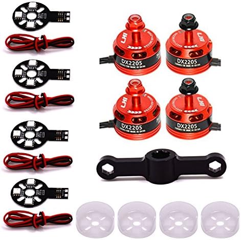 LHI 4pcs DX2205/2300KV brushless motor is specially designed for 200-300 sizes multirotorswhich weighs only 35g.+ 4xMotor Guard Protector+4x5730 5V LED Board