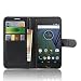 Produktbild Motorola Moto G5 Plus Hülle , Anzhao PU Ledertasche Brieftasche Schutzhülle für Motorola Moto G5 Plus (Schwarz)