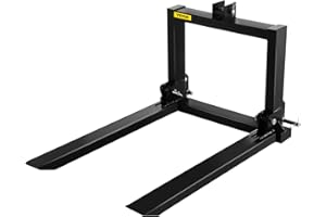 VEVOR 3 Point Pallet Fork, 2000lb Capacity Tractor Pallet Forks, 41" Quick Coupling Attachments for Category 1 or 2 Tractor, Skid Steer Loader