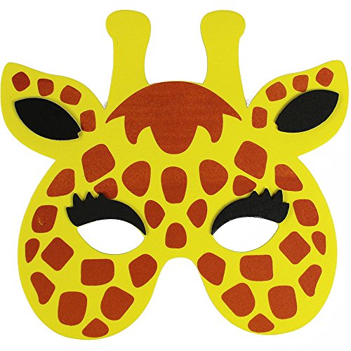 COM-FOUR® 6-teiliges Tiermaskenset, Löwe, Tiger, Giraffe, Zebra, Affe und Bär - 5