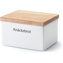 Contenitore Per Pane In Ceramica Con Coperchio In Legno - Tagliere Integrato, Ventilato, Dimensioni 27x20x13.5 Cm, Made In Germany