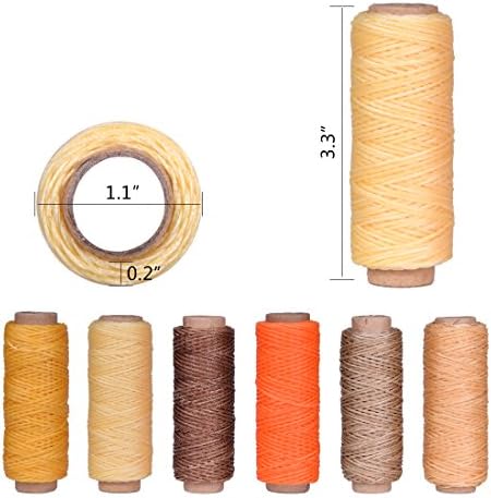 Hotgod 6pcs 50 Meter 1mm Leather Waxed Wax Thread Cord Craft for DIY Tool Stitching