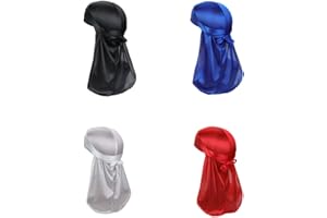 PLOVZ 4 Stück Herren Damen Silk Accent Durag Cap Headwraps