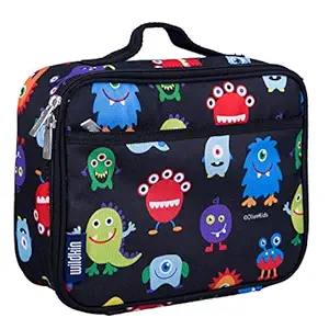 Wildkin Kids Insulated Lunch Box Bag for Boys and Girls, Perfect Size for Packing Hot or Cold Snacks for School and Travel, Moms Choice Award Winner, BPA-free, Olive Kids (Monsters)