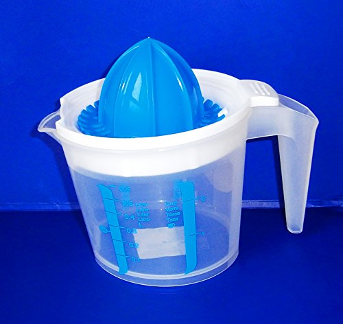 MESSBECHER 600ml BLAU mit Saftpresse Messkanne Zitruspresse Zitronenpresse 36