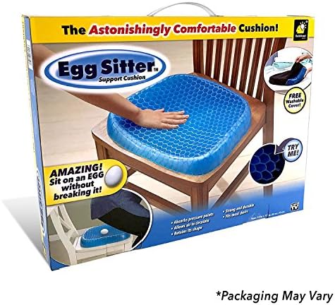 Coccyx Seat Cushion, Seat Cushion with Non-Slip Cover by Umydeal, Cool Gel Memory Foam Large Orthopedic Tailbone Pillow for Sciatica, Back, and Tailbone Pain, Breathable Honeycomb Design Absorbs Pressure Points (Blue)