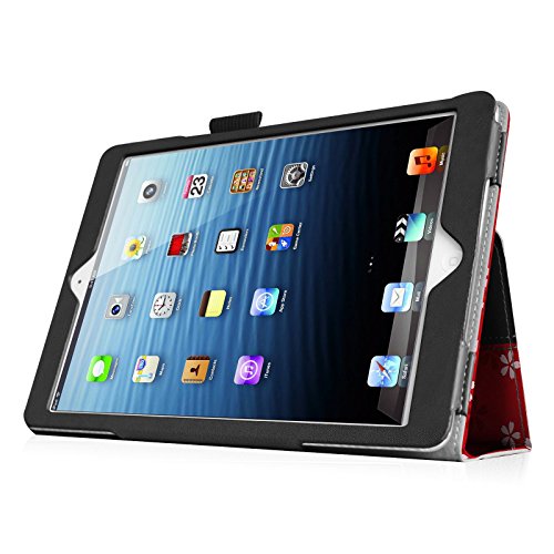 Fintie iPad 2 / 3 / 4 Hülle Case – Folio Slim Fit Kunstleder Schutzhülle Cover Tasche mit Auto Schlaf / Wach Funktion für Apple iPad 2 / iPad 3 / iPad 4, Fleur rouge - 4