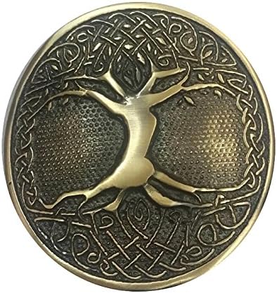 Tartancity KILT BELT BUCKLE CELTIC TREE OF LIFE CIRCULAR ANTIQUED FINISH HIGHLANDWEAR KILTS