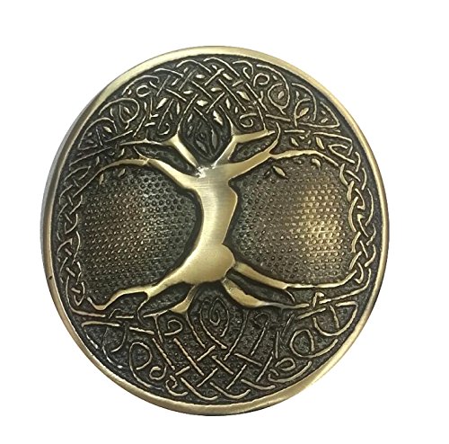 Tartancity KILT BELT BUCKLE CELTIC TREE OF LIFE CIRCULAR ANTIQUED FINISH HIGHLANDWEAR KILTS