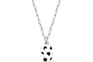 Astellea Football Gifts for Girls Boys Initial Necklace for Soccer Lovers Fashion Football Letter Necklace Christmas Birthday Party Jewelry Present for Son Daughter Teenage