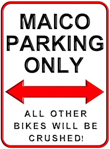 Maico Parking Only - 15 x 20 cms Small Metal Motorcycle Parking Wall Sign
