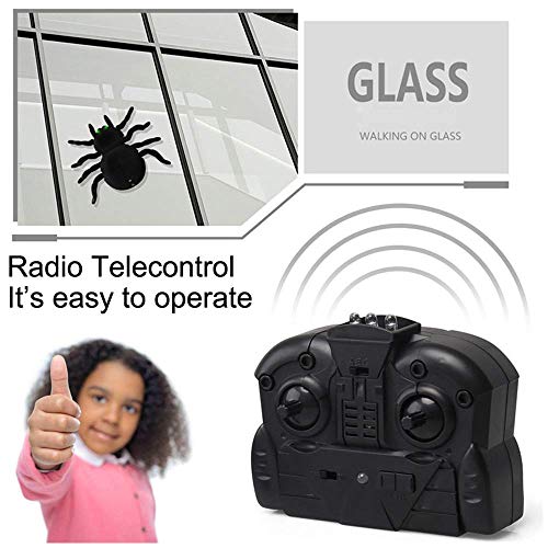 Preisvergleich Produktbild RC Wandklettern Spinne ,Streich Fernbedienung Spielzeug Simulation RC Vogelspinne Elektronisches Spinnenspielzeug Halloween Überraschung für Kinder (Schwarz)