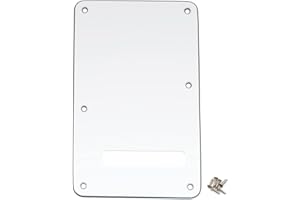 Musiclily 6 Agujeros Placa Trasera Strat Tapa de Trémolo para Fender American/México Standard Stratocaster Estilo Moderno,3 capas Blanco