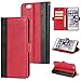 Price comparison product image DENDICO iPhone 6 / iPhone 6S Case, Premium Magnetic Wallet Case for Apple iPhone 6 / iPhone 6S, Leather Flip Cover and Soft Silicone inner Case - Red