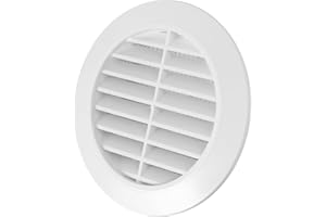 Vent Systems 80 mm / 3.15'' Inch - White Air Vent Cover - Round Air Vents - Ventilation Grille - Integrated Insect Screen - HVAC Vents for Bathroom, Home Office, Kitchen