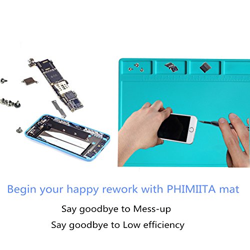 PHIMIITA Silikonmatte Lötmatte hitzebeständig Matte Lötplatte 500℃ 11 X7.9 Zoll Solder Mat für Schweißen Elektronik Reparatur - 4